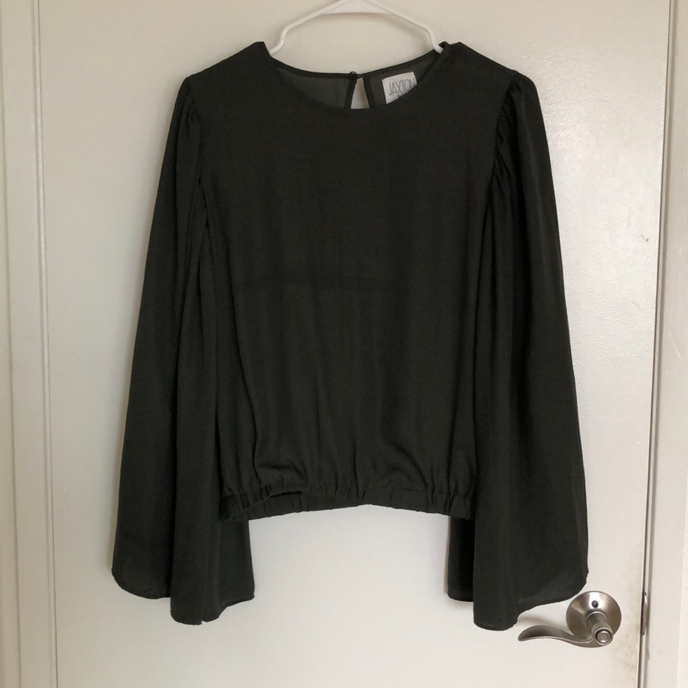 Green silk blouse